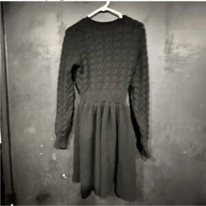 SHEIN Black Ribbed Long Sleeve Sweater Dress Size Large